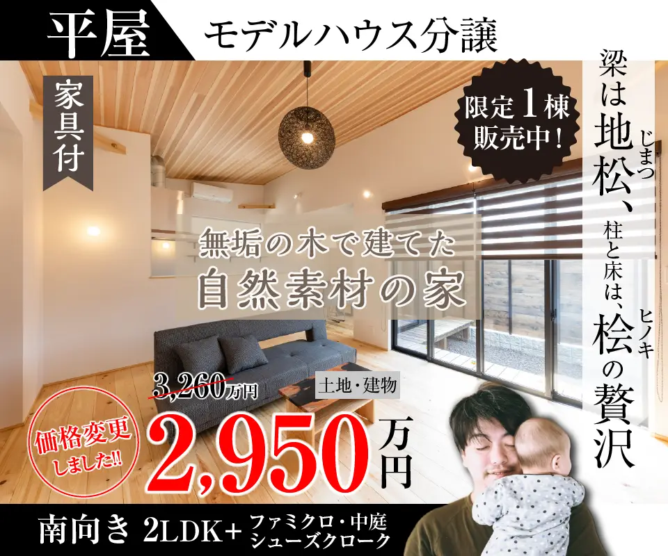 モデルハウス分譲2,950万円